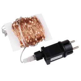 Γιρλάντα διακοσμητική 32 μέτρα με controller 8 προγραμμάτων εναλλαγών φωτισμού - 300 LED 3.6W AC 230V με χάλκινο καλώδιο & πρίζα Schuko αδιάβροχη IP44 RGB Μ32M