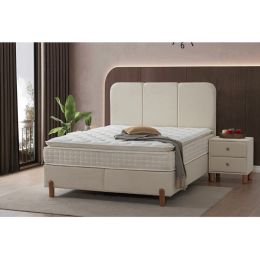 Bohem Sleep κρεβάτι με αποθηκευτικό χώρο και στρώμα 160x200cm εκρού Spitimas