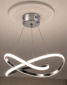 Φωτιστικό Οροφής LED Calvino 60x30x75cm Chrome Νίκελ