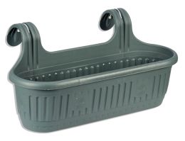 Κρεμαστή γλάστρα πλαστική 3 θέσεων ανθρακί 54x17x26cm