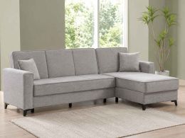 Γωνιακός Καναπές Κρεβάτι Iris 275x165x90cm Γκρι Ανοιχτό