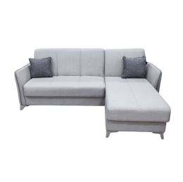 Γωνιακός Καναπές Κρεβάτι Sofya 221x159x93cm Γκρι Ανοιχτό