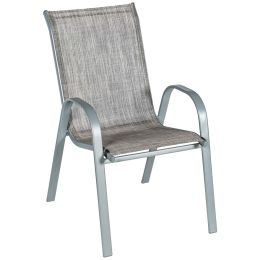 Πολυθρόνα καρέκλα εξωτερικού χώρου από μεταλλική κατασκευή με επένδυση textline σε ανθρακί χρώμα με διάσταση 55x72x90cm.