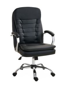 Καρέκλα Γραφείου Διευθυντική από Δερματίνη 65x62x105cm Μαύρη