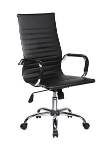 Καρέκλα Γραφείου Διευθυντική Wave Δερματίνη Μαύρη 44x48x105/115cm
