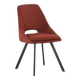 Καρέκλα Initiate ύφασμα terracotta με πόδι μαύρο μέταλλο 48x57x85εκ