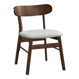 Καρέκλα Cairo rubberwood καρυδί εκρού απόχρωση 47x47x76εκ