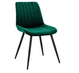 Καρέκλα Τραπεζαρίας Toronto Βελούδινη 56x43x88cm Μαύρο - Πράσινο