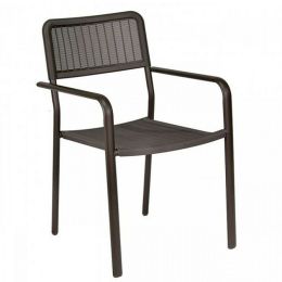 Καρέκλα μεταλλική Vivia με διάσταση 60x54x73cm σε καφέ χρώμα.