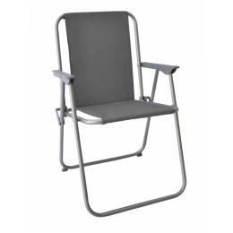 Καρέκλα πτυσσόμενη μεταλλική γκρι 53x58x75εκ.