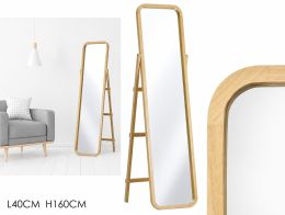 Καθρέπτης Δαπέδου με Ξύλινη Κορνίζα 40x160cm Φυσικό