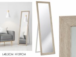 Καθρέπτης Δαπέδου με Βάση 48,5x159cm Λευκή Δρυς