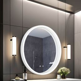 Καθρέπτης μπάνιου Στρόγγυλος Led με αντιθαμπωτική λειτουργία 60cm Λευκός