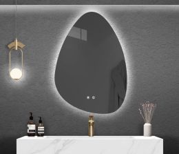 Καθρέπτης μπάνιου Οβάλ Led με αντιθαμπωτική λειτουργία 60x80cm Λευκός