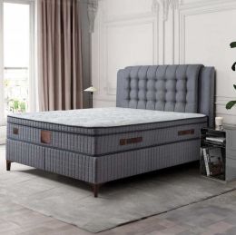 Lago κρεβάτι με αποθηκευτικό χώρο και στρώμα 160x200cm γκρι Spitimas