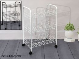 Μανάβης τρόλεϊ μεταλλικό 4 επιπέδων 62x40x26cm