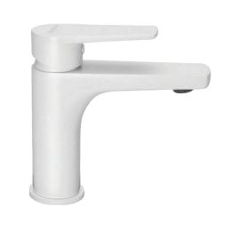 Μπαταρία μπάνιου νιπτήρος αναμεικτική Optima total σε λευκό χρώμα.