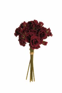 Τεχνητό μπουκέτο τριαντάφυλλα Χ9 30cm μωβ