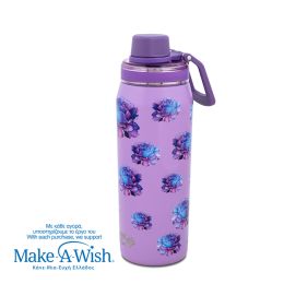 Θερμός μπουκάλι ανοξείδωτο με στόμιο We Care, Purple Floral 500ml