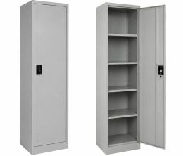 Ντουλάπα μεταλλική στενή με 4 ράφια 50x45x185cm γκρι ανοιχτό