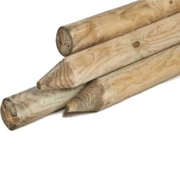 Πάσσαλος από ξύλο στρογγυλός με μύτη με διάσταση 4x60cm σε φυσική απόχρωση του ξύλου.