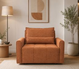 Πολυθρόνα  Κρεβάτι Benisa 123x109x91cm Πορτοκαλί