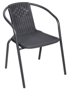Καρέκλα μεταλλική Vivia 54x58x73cm wicker Γκρι