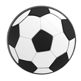 Πομολάκι επίπλων παιδικό 598 με σχήμα μπάλα σε μαύρο με λευκό χρώμα.