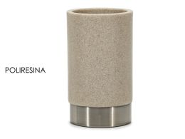 Ποτήρι Μπάνιου για Οδοντόβουρτσες από Polyresin Μπεζ