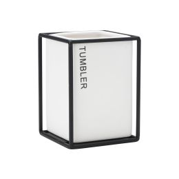 Ποτηροθήκη μπάνιου cage κεραμικό λευκό