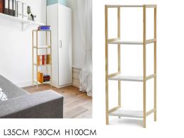 Ραφιέρα ξύλινη με 4 ράφια 35x30X100cm