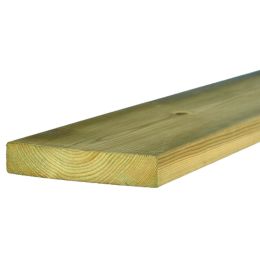 Τάβλα λεία από εμποτισμένη ξυλεία με διάσταση 2,1x9,5x510cm σε φυσική απόχρωση του ξύλου.