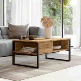 ΤΡΑΠΕΖΙ ΣΑΛΟΝΙΟΥ LOUNGE OAK-ΜΑΥΡΟ 100x59,7x44,4cm