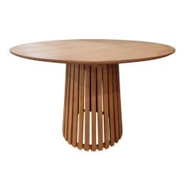 Τραπέζι Στρογγυλό Kenda I Mindi Wood Φ150x75cm Φυσικό