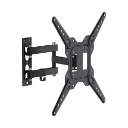 Βάση Τηλεόρασης 23″-55″ έως 30kg ρυθμιζόμενη με διπλό βραχίονα επιτοίχια DM PRO μαύρη