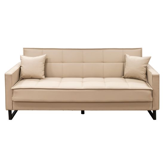 ΚΑΝΑΠΕΣ ΚΡΕΒΑΤΙ ΤΡΙΘΕΣΙΟΣ LEGEN PU BEIGE 209x84x89cm