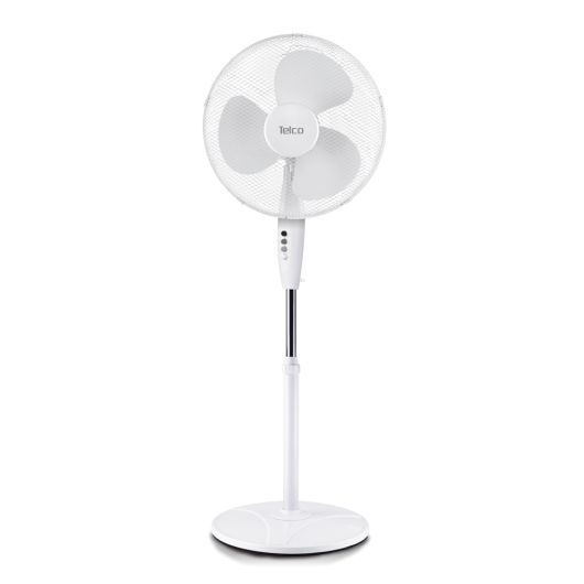 Ανεμιστήρας Ορθοστάτης TELCO FS-40D 40cm 45W Λευκός με 3 Ταχύτητες