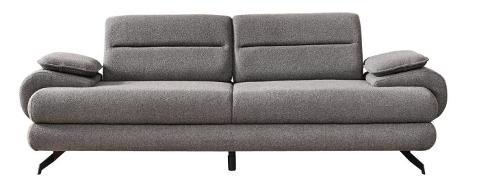 Καναπές 3θέσιος Milena με Ανάκλιση Πλάτης 210x105x78cm Γκρι