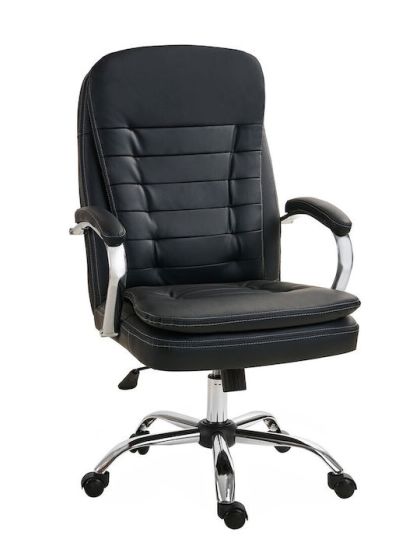 Καρέκλα Γραφείου Διευθυντική από Δερματίνη 65x62x105cm Μαύρη
