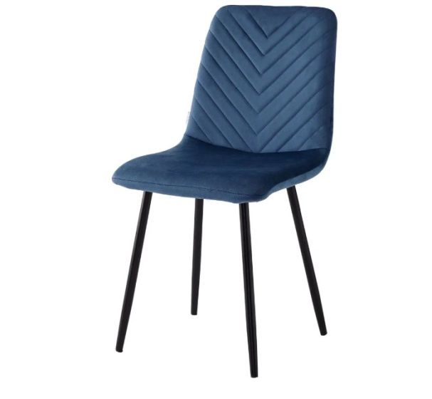 Καρέκλα Τραπεζαρίας Lina Βελούδινη 45x42x90cm Μπλε
