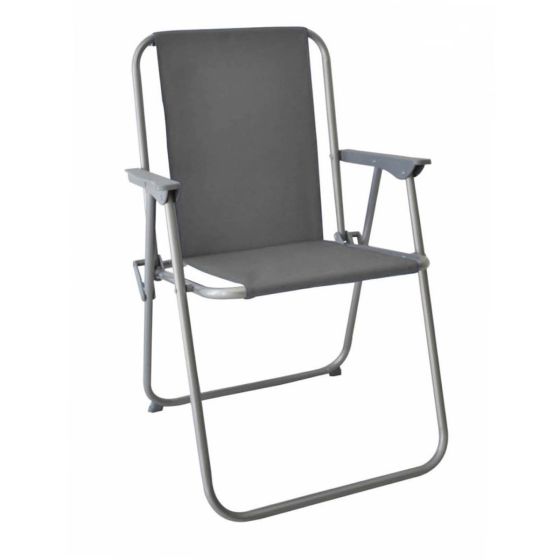 Καρέκλα πτυσσόμενη μεταλλική γκρι 53x58x75εκ.