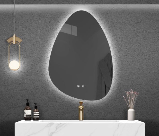 Καθρέπτης μπάνιου Οβάλ Led με αντιθαμπωτική λειτουργία 60x80cm Λευκός