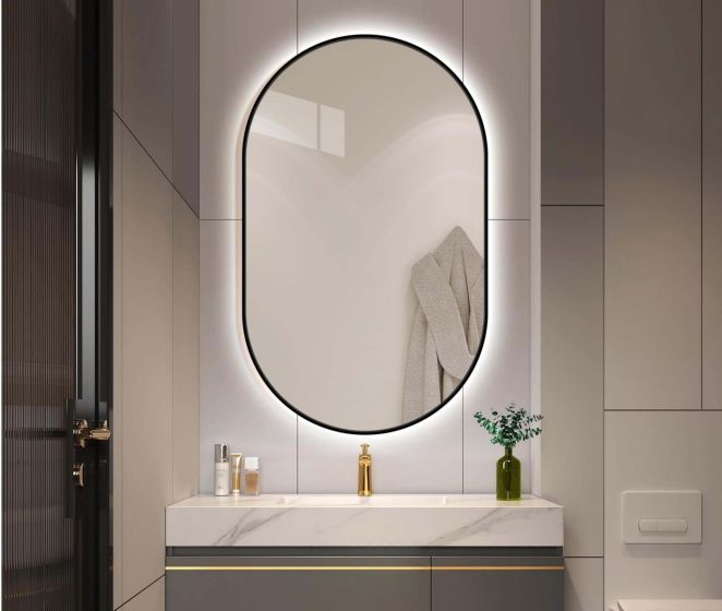 Καθρέπτης μπάνιου Ορθογώνιος Led με αντιθαμπωτική λειτουργία 60x80cm Λευκός