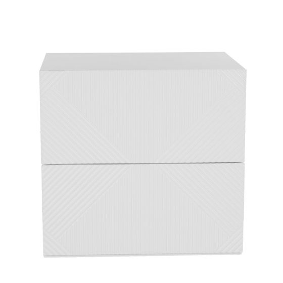 Κομοδίνο Mezza Luna 2 συρτάρια 55x45x52εκ. Λευκό