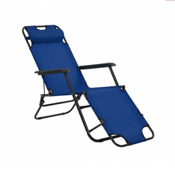 Καρέκλα-ξαπλώστρα πτυσσόμενη μπλε 163x60x80εκ.