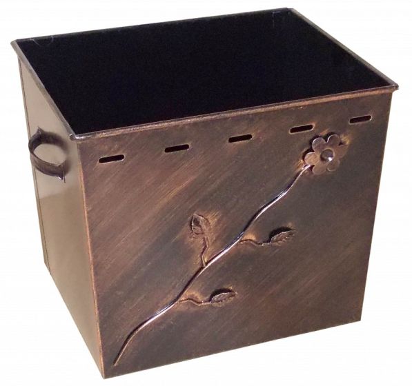 Ξυλοθήκη Φάλτσο Ανοιχτή Μεταλλική Αποθήκευσης Ξύλων 47x35x40cm Χαλκός