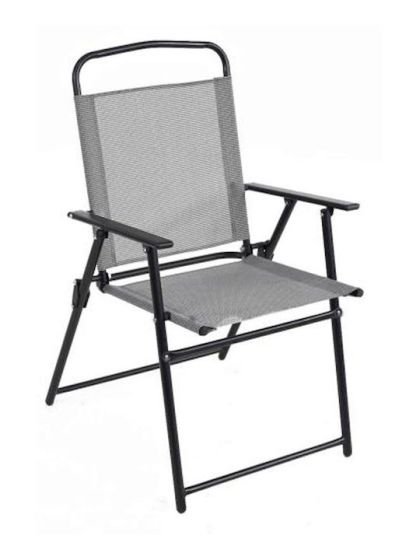 Πολυθρόνα κήπου Carina μεταλλική πτυσσόμενη 55x53x90cm ανθρακί
