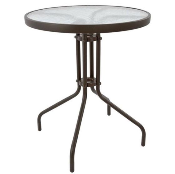 Τραπέζι εξωτερικού χώρου μεταλλικό Limα new Φ60 σκούρο καφέ