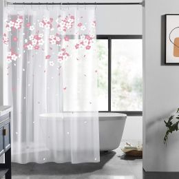 Κουρτίνα μπάνιου αδιάβροχη peva με διαστάσεις 180 x 200cm. Διατίθεται σε ημιδιάφανη απόχρωση με σχέδια λουλούδια.