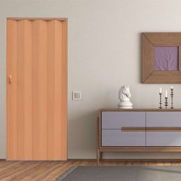 Πόρτα φυσαρμόνικα εσωτερικού χώρου από PVC με διαστάσεις 70x220cm και σε βελανιδιά χρώμα.